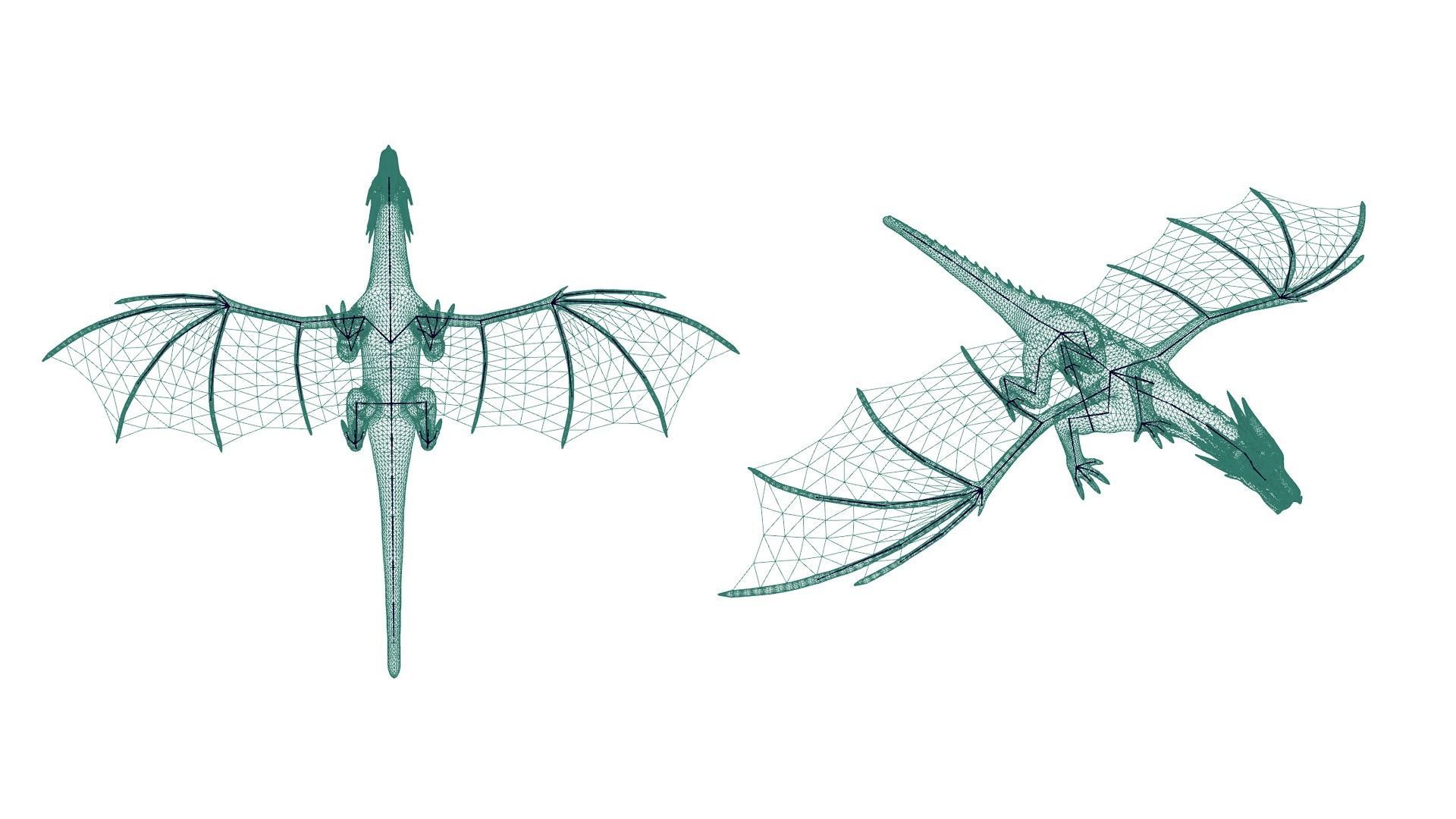 Medieval Dragon Low-poly 3D model_7