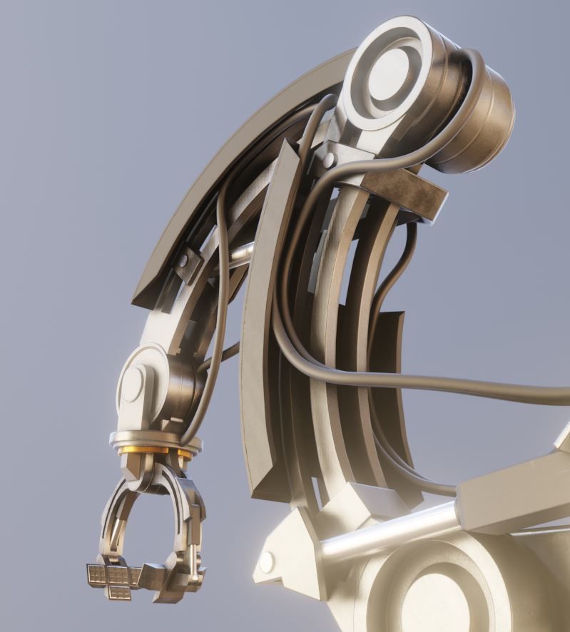 Rigged Industrial Robot Arm Alu Orange and Rusty Version 3D Model Collection_54