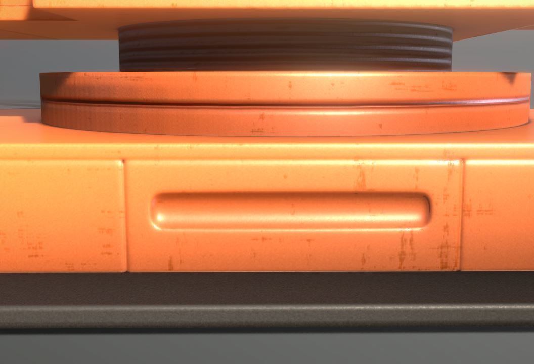 Rigged Industrial Robot Arm Alu Orange and Rusty Version 3D Model Collection_20