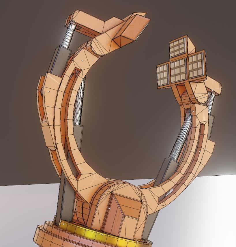 Rigged Industrial Robot Arm Alu Orange and Rusty Version 3D Model Collection_12