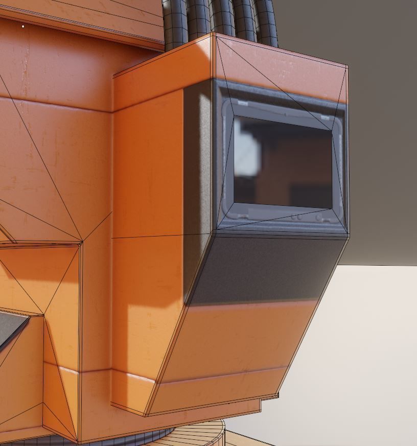 Rigged Industrial Robot Arm Alu Orange and Rusty Version 3D Model Collection_14