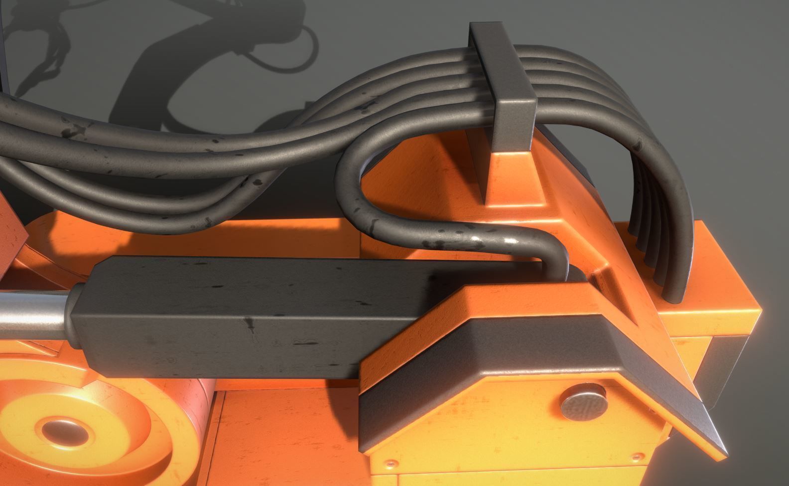 Rigged Industrial Robot Arm Alu Orange and Rusty Version 3D Model Collection_38