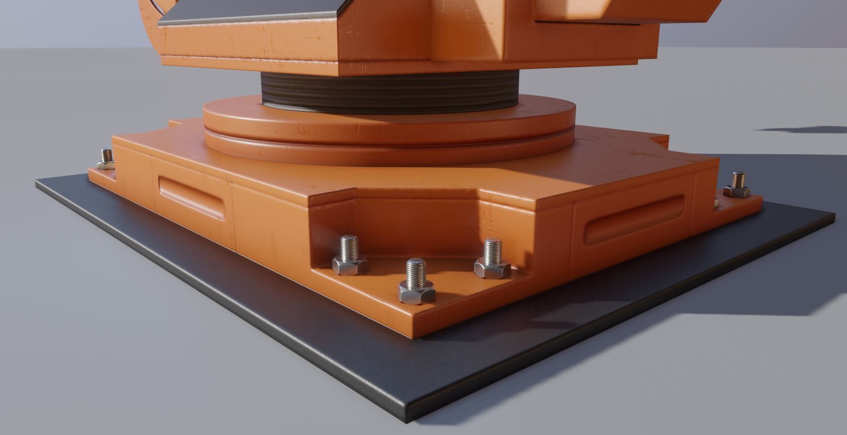 Rigged Industrial Robot Arm Alu Orange and Rusty Version 3D Model Collection_43