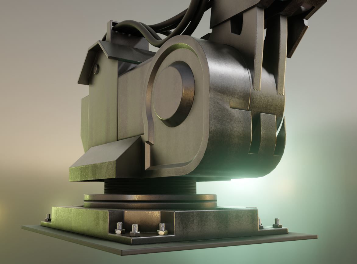 Rigged Industrial Robot Arm Alu Orange and Rusty Version 3D Model Collection_71