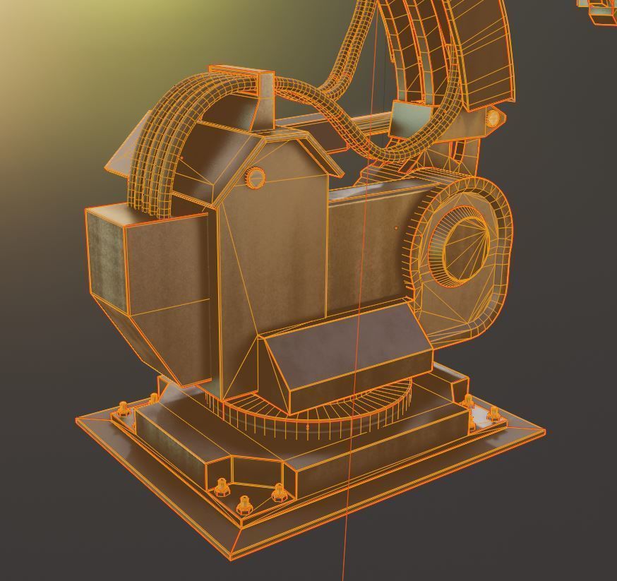 Rigged Industrial Robot Arm Alu Orange and Rusty Version 3D Model Collection_60