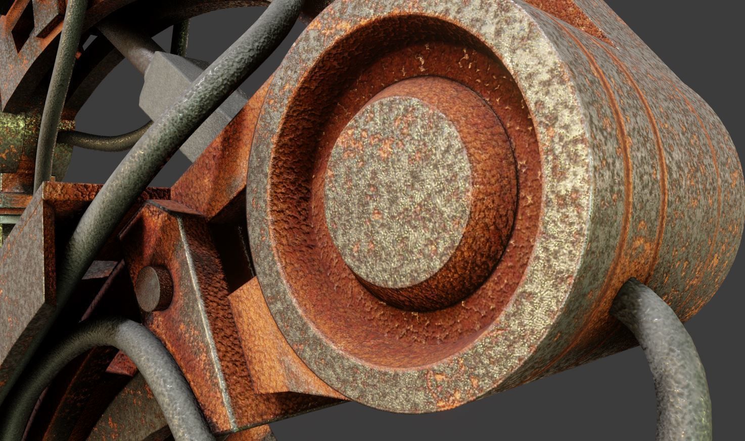 Rigged Industrial Robot Arm Alu Orange and Rusty Version 3D Model Collection_94