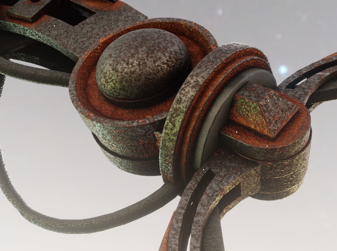 Rigged Industrial Robot Arm Alu Orange and Rusty Version 3D Model Collection_95