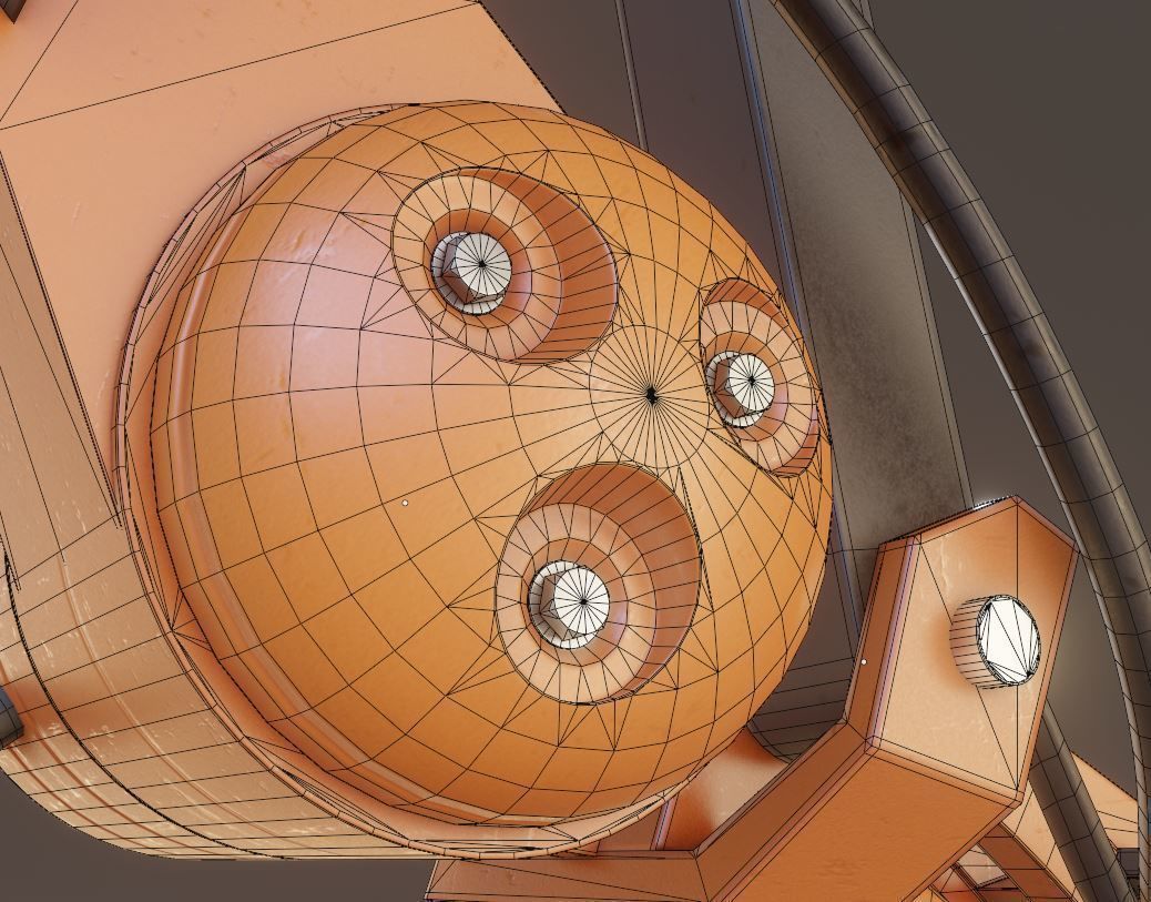 Rigged Industrial Robot Arm Alu Orange and Rusty Version 3D Model Collection_44