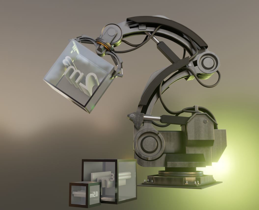 Rigged Industrial Robot Arm Alu Orange and Rusty Version 3D Model Collection_51