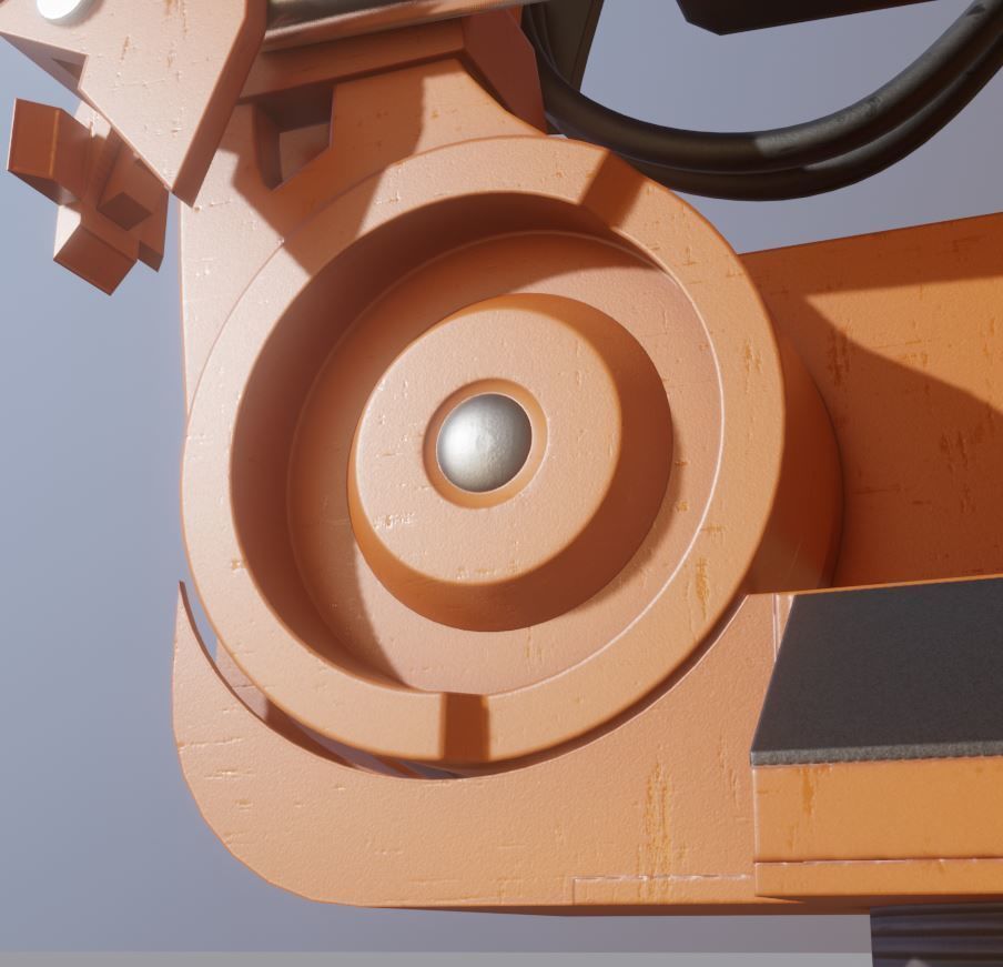 Rigged Industrial Robot Arm Alu Orange and Rusty Version 3D Model Collection_24