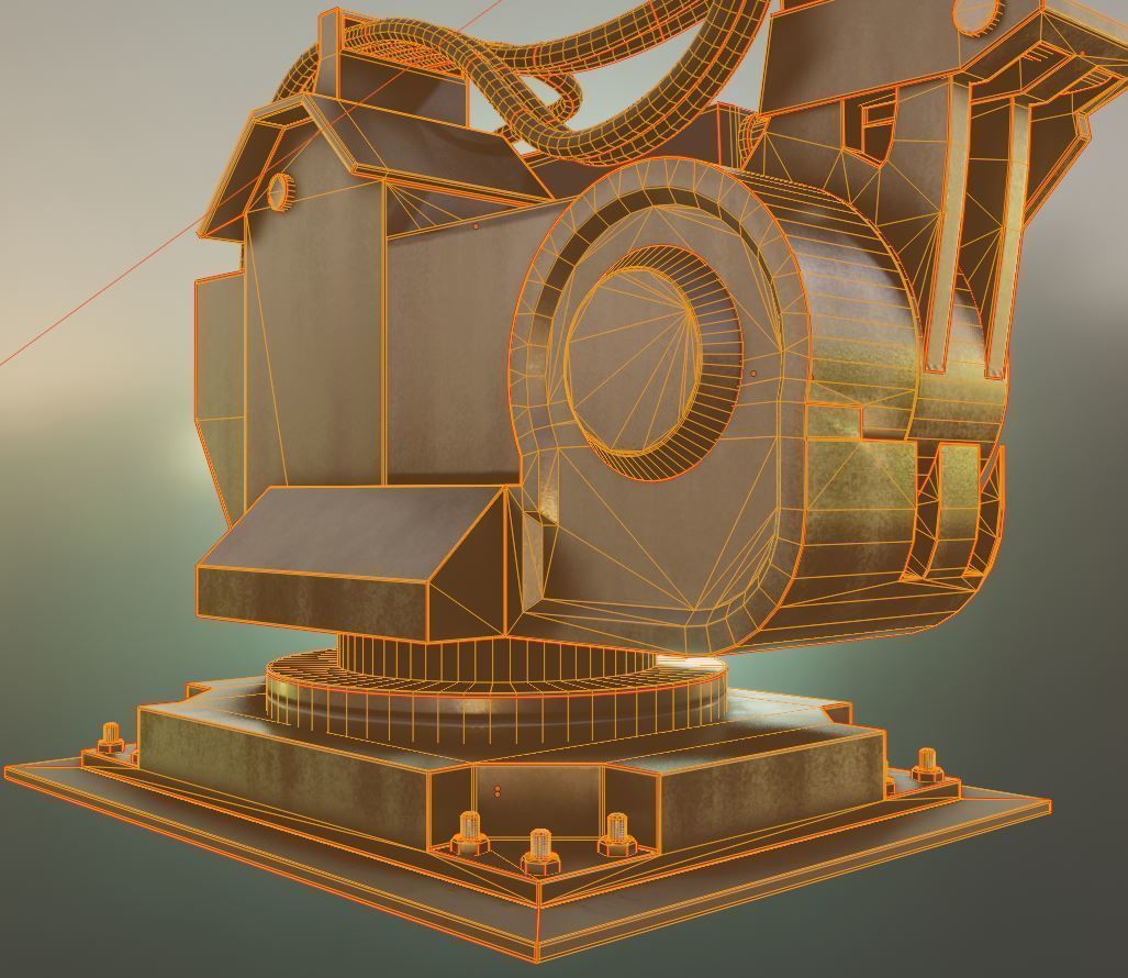 Rigged Industrial Robot Arm Alu Orange and Rusty Version 3D Model Collection_65