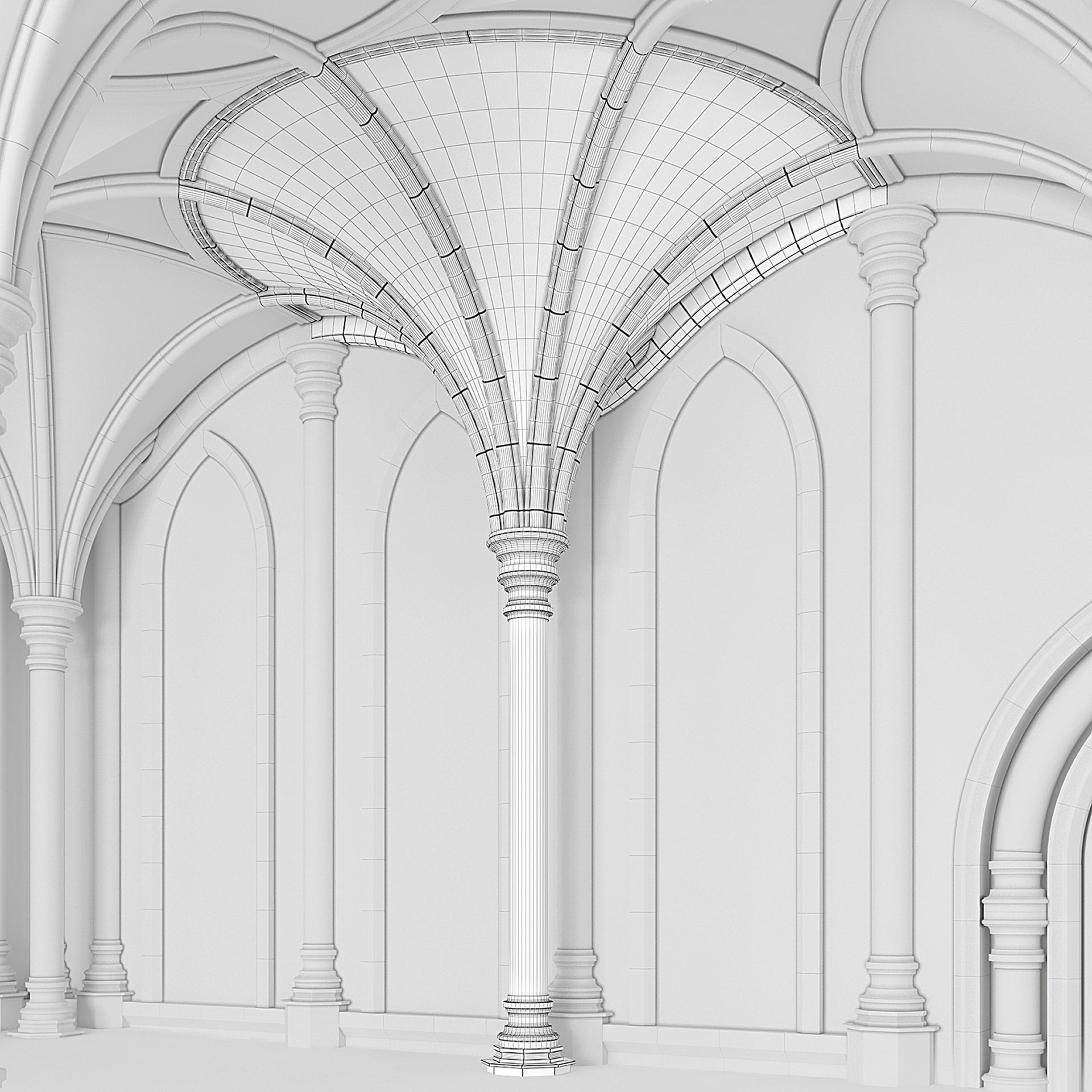 Throne Room Pillar Ceiling Side 3D model_5