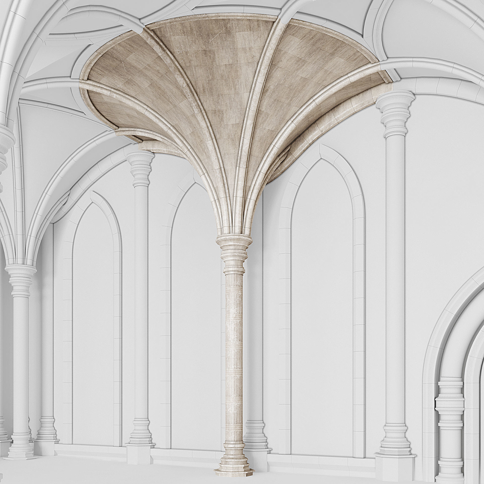 Throne Room Pillar Ceiling Side 3D model_4