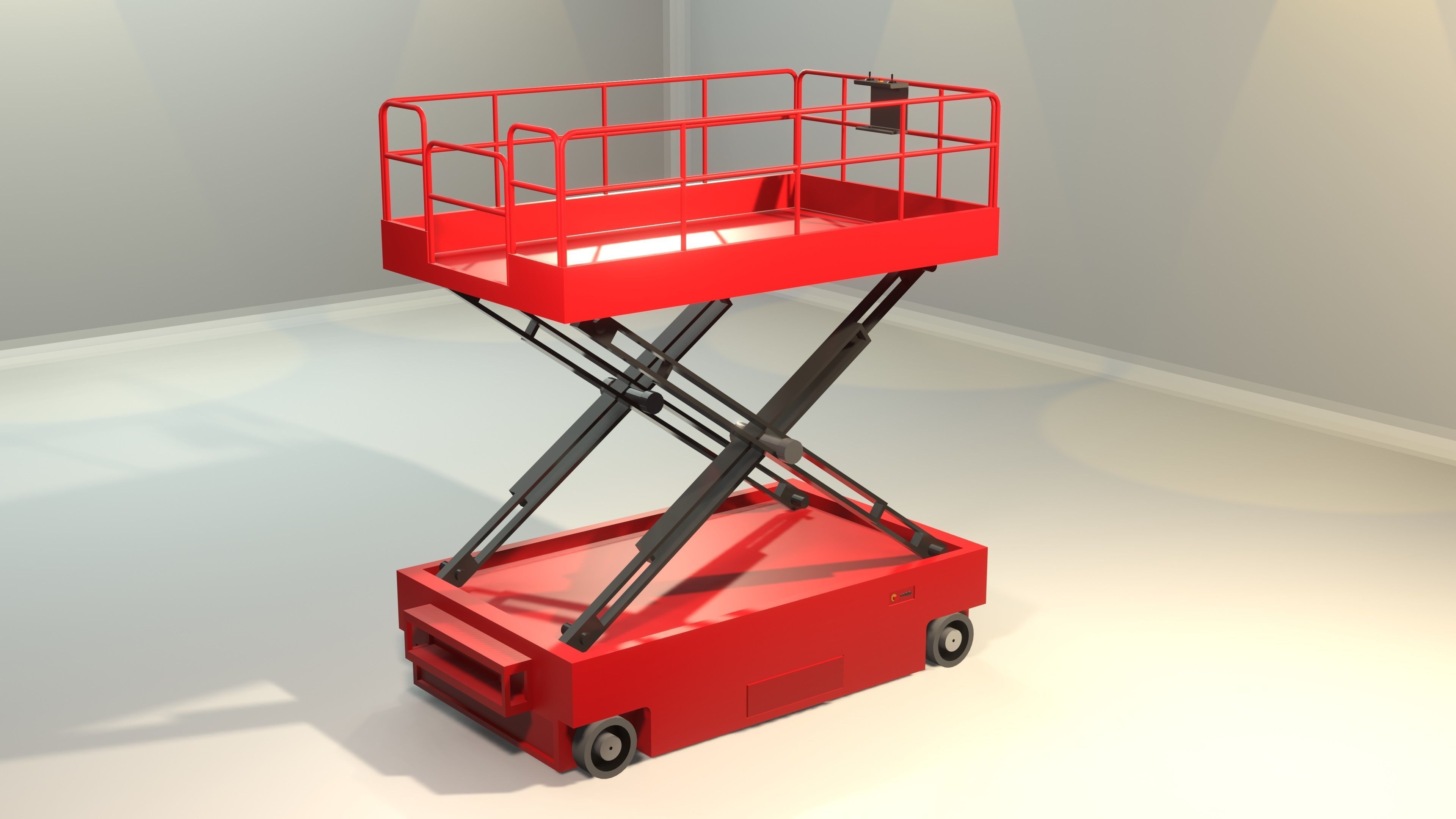 Scissor Lifter - Manlift Low-poly 3D model_9
