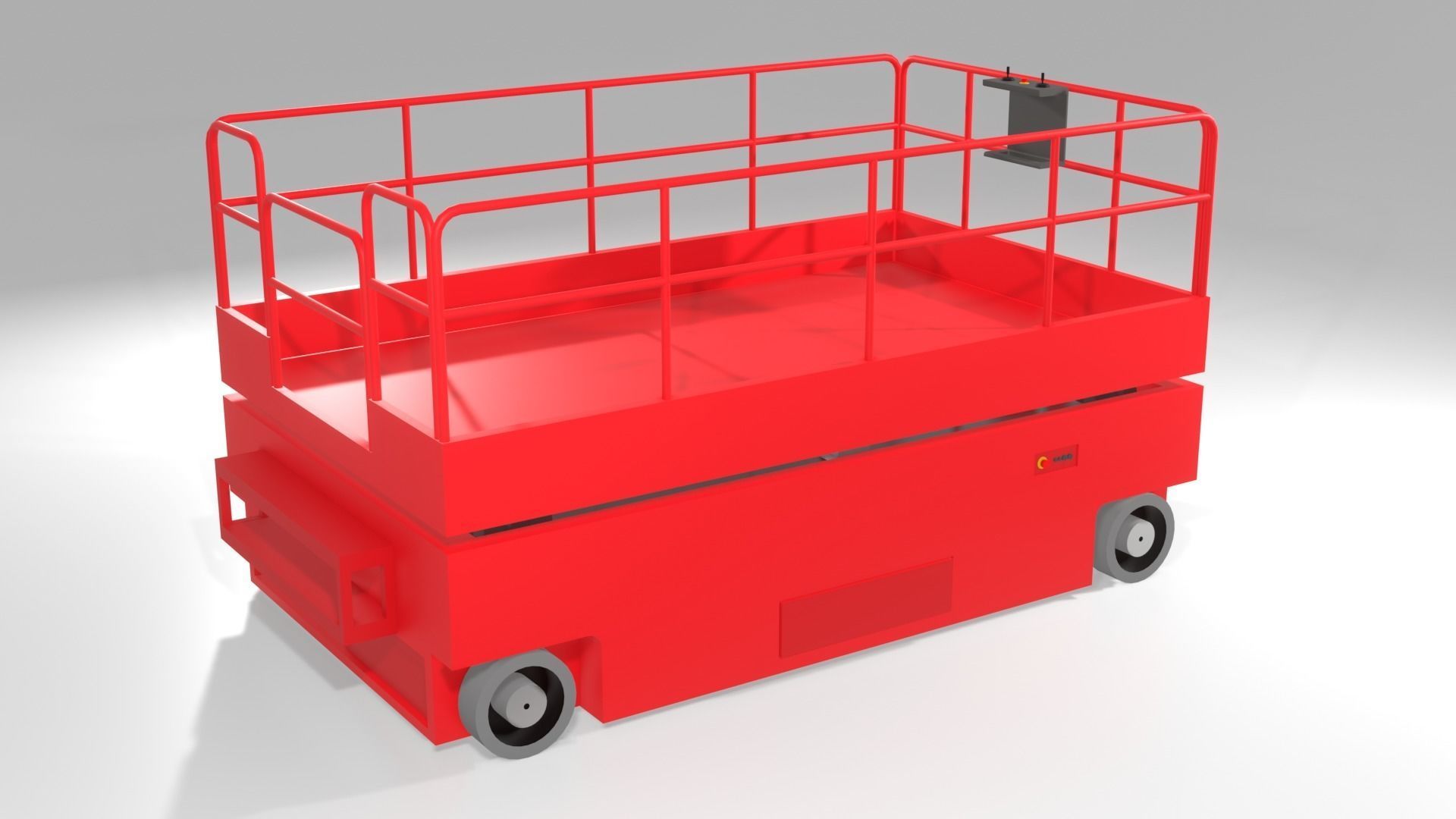 Scissor Lifter - Manlift Low-poly 3D model_3