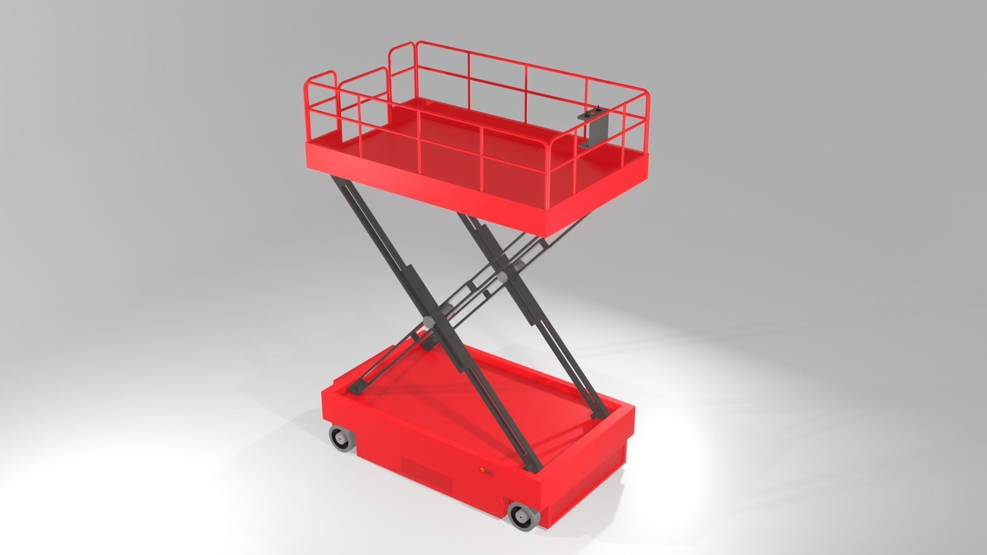 Scissor Lifter - Manlift Low-poly 3D model_2
