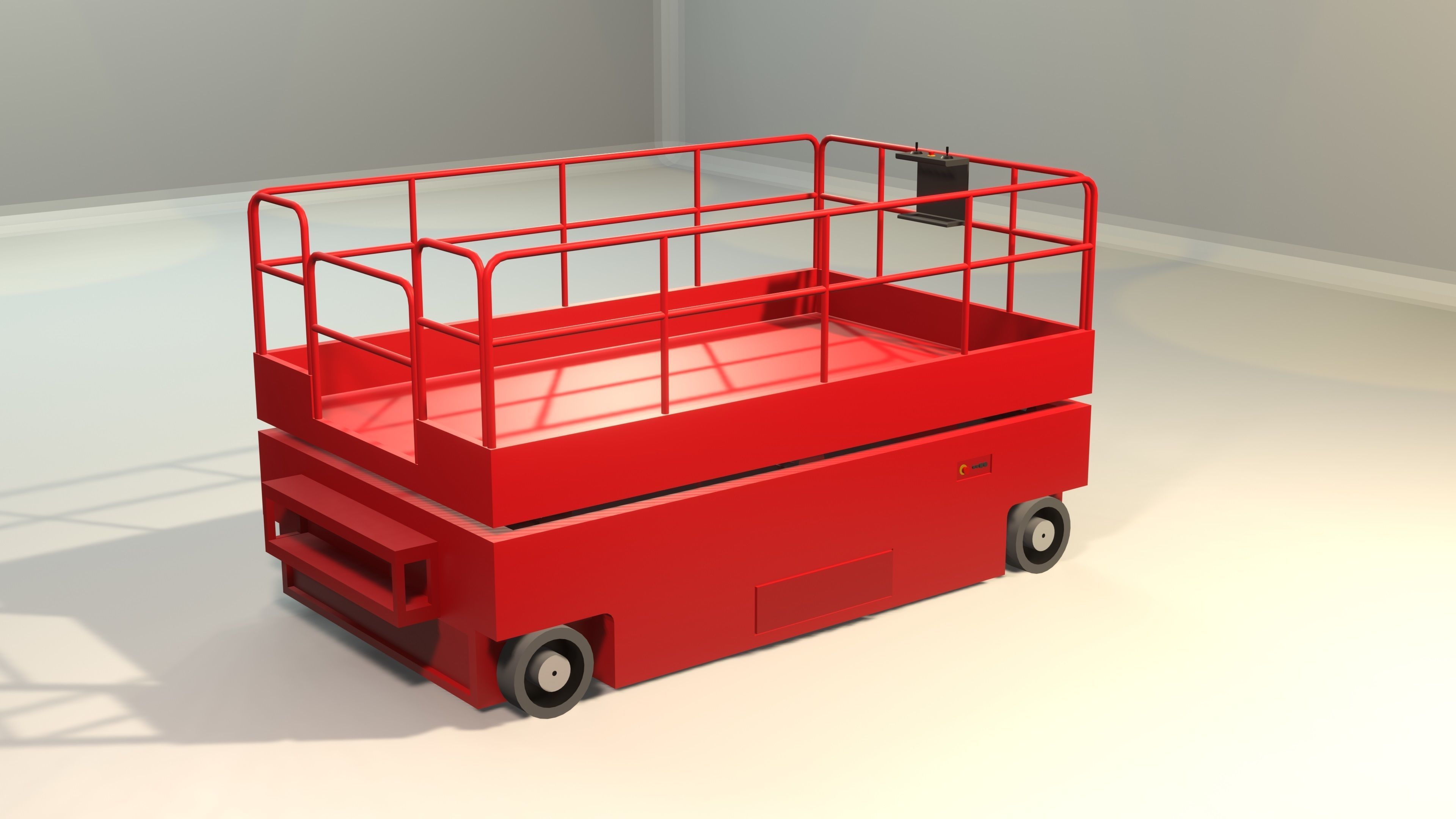 Scissor Lifter - Manlift Low-poly 3D model_10