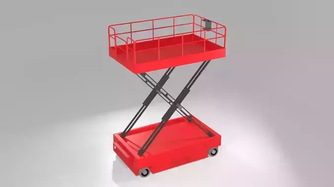 Scissor Lifter - Manlift Low-poly 3D model