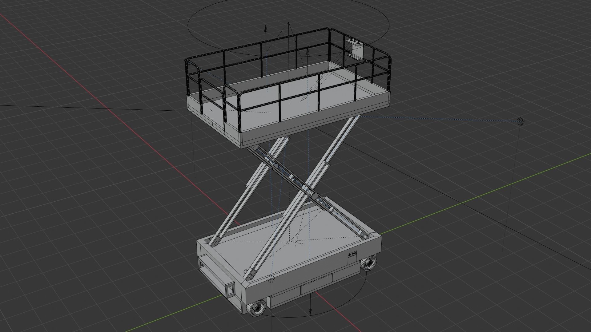 Scissor Lifter - Manlift Low-poly 3D model_8