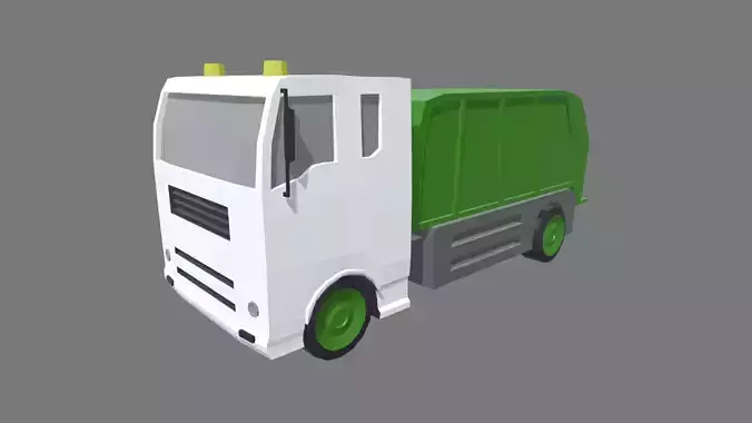 Low Poly Garbage Truck 01 Low-poly 3D model