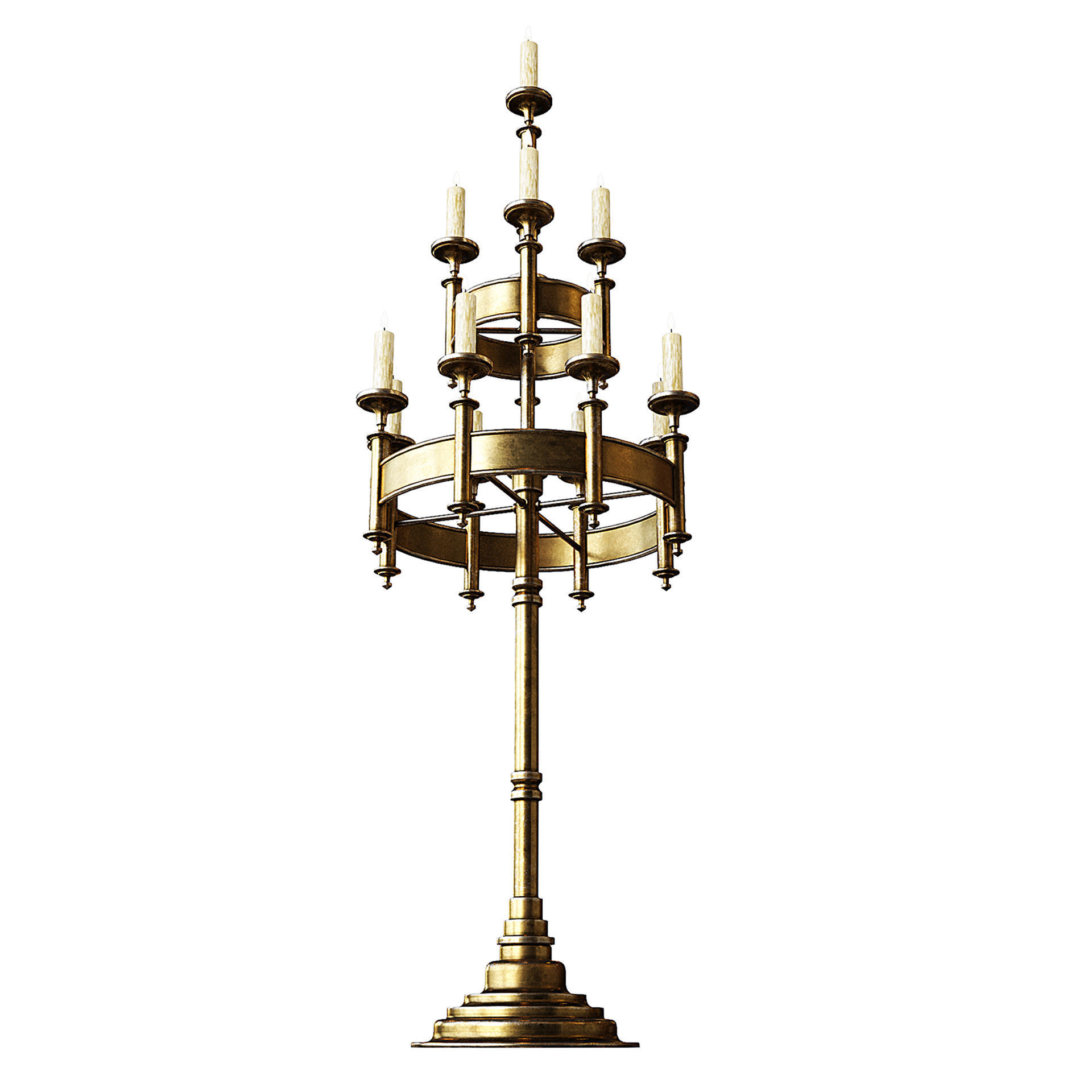 Medieval Standing Candles 3D model_5