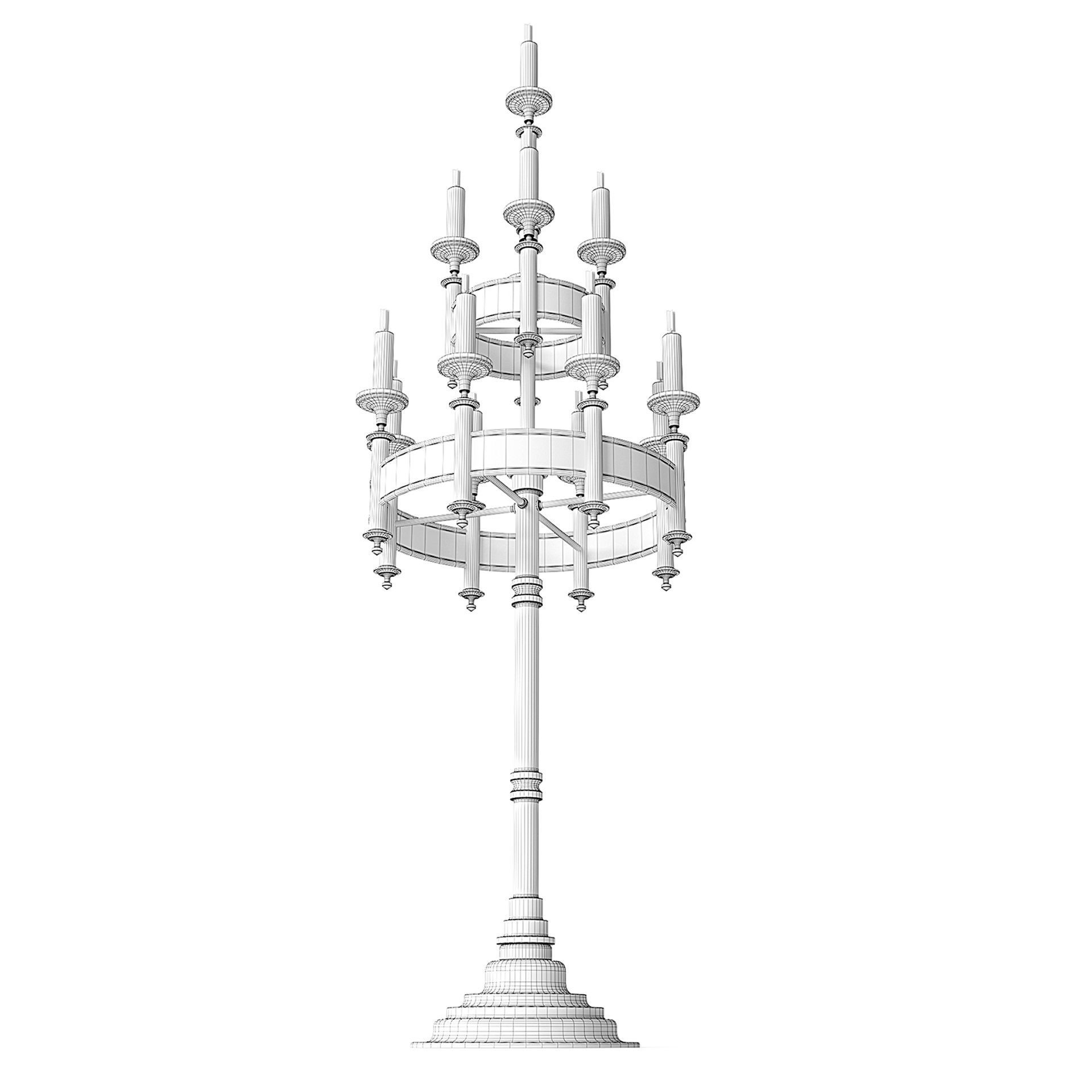 Medieval Standing Candles 3D model_4