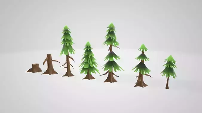 Cartoon pine tree