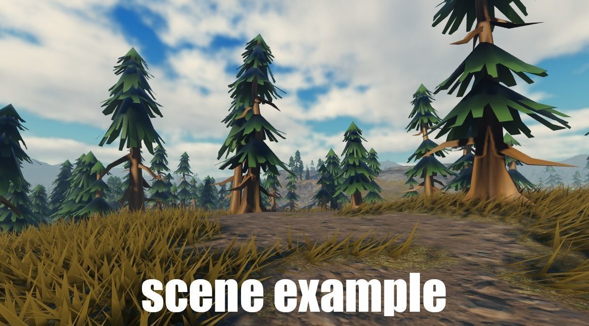 Cartoon pine tree Low-poly 3D model_3