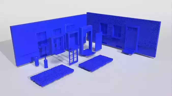 old tenement set 3D print model