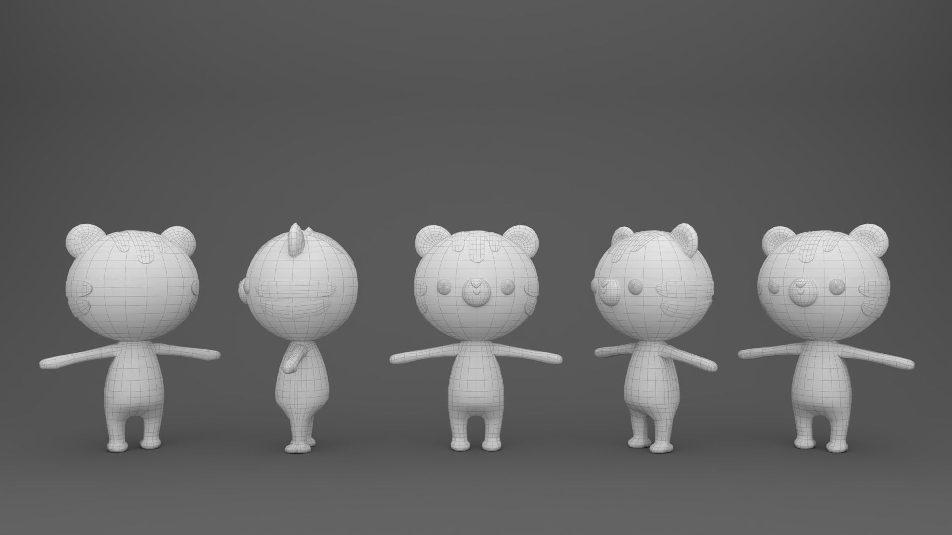 Stylized Tiger Animated v001 Low-poly 3D model_7