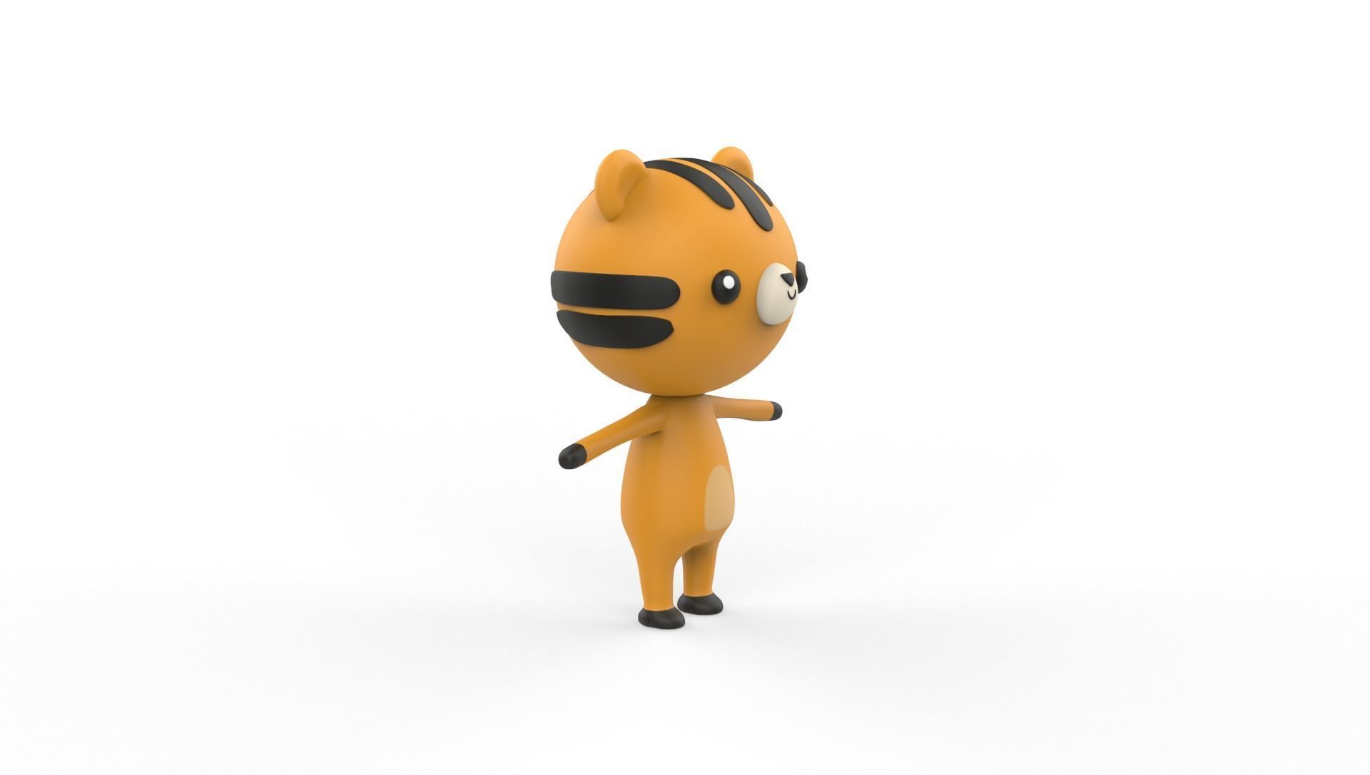 Stylized Tiger Animated v001 Low-poly 3D model_19