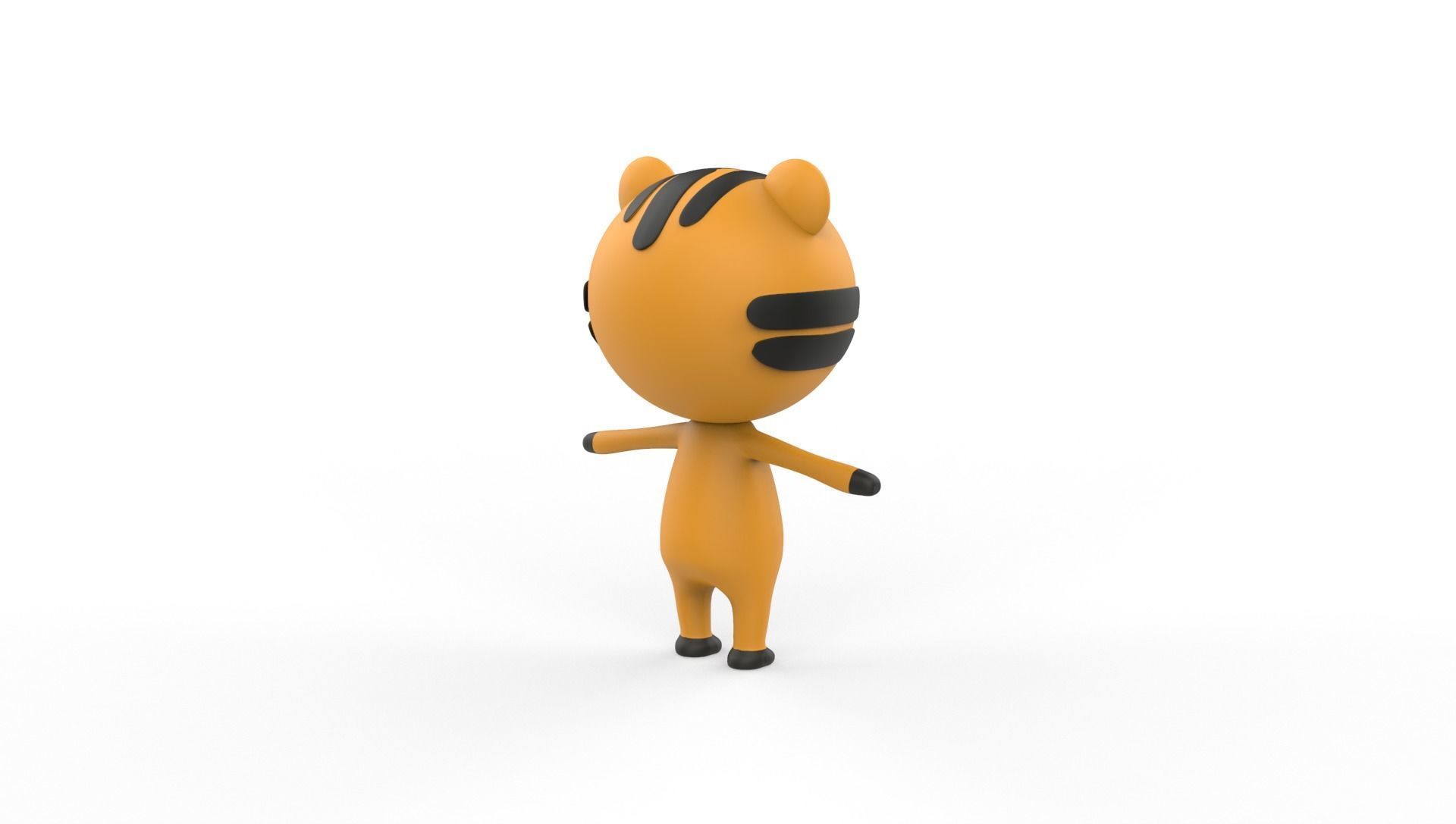 Stylized Tiger Animated v001 Low-poly 3D model_16