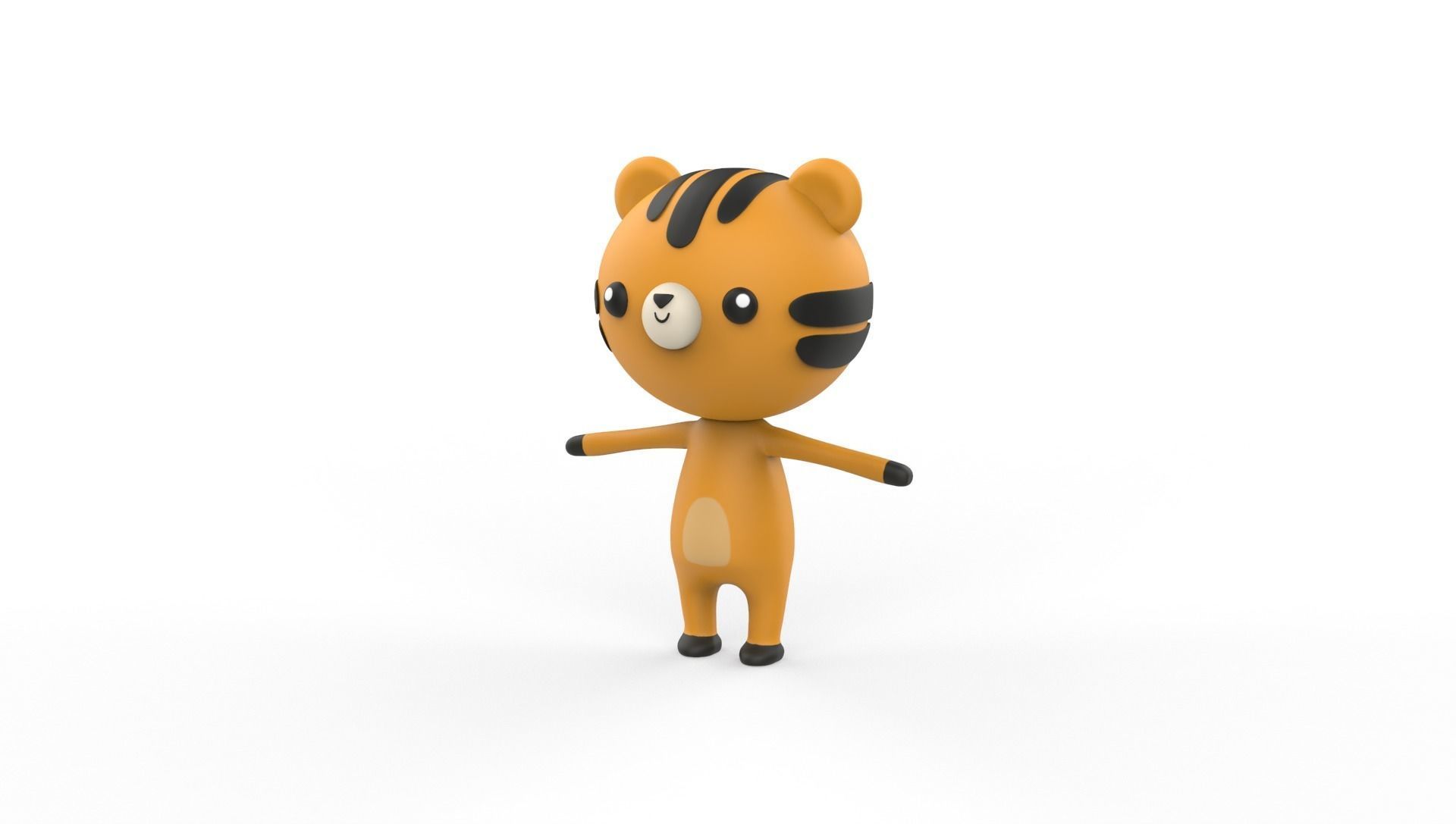 Stylized Tiger Animated v001 Low-poly 3D model_9