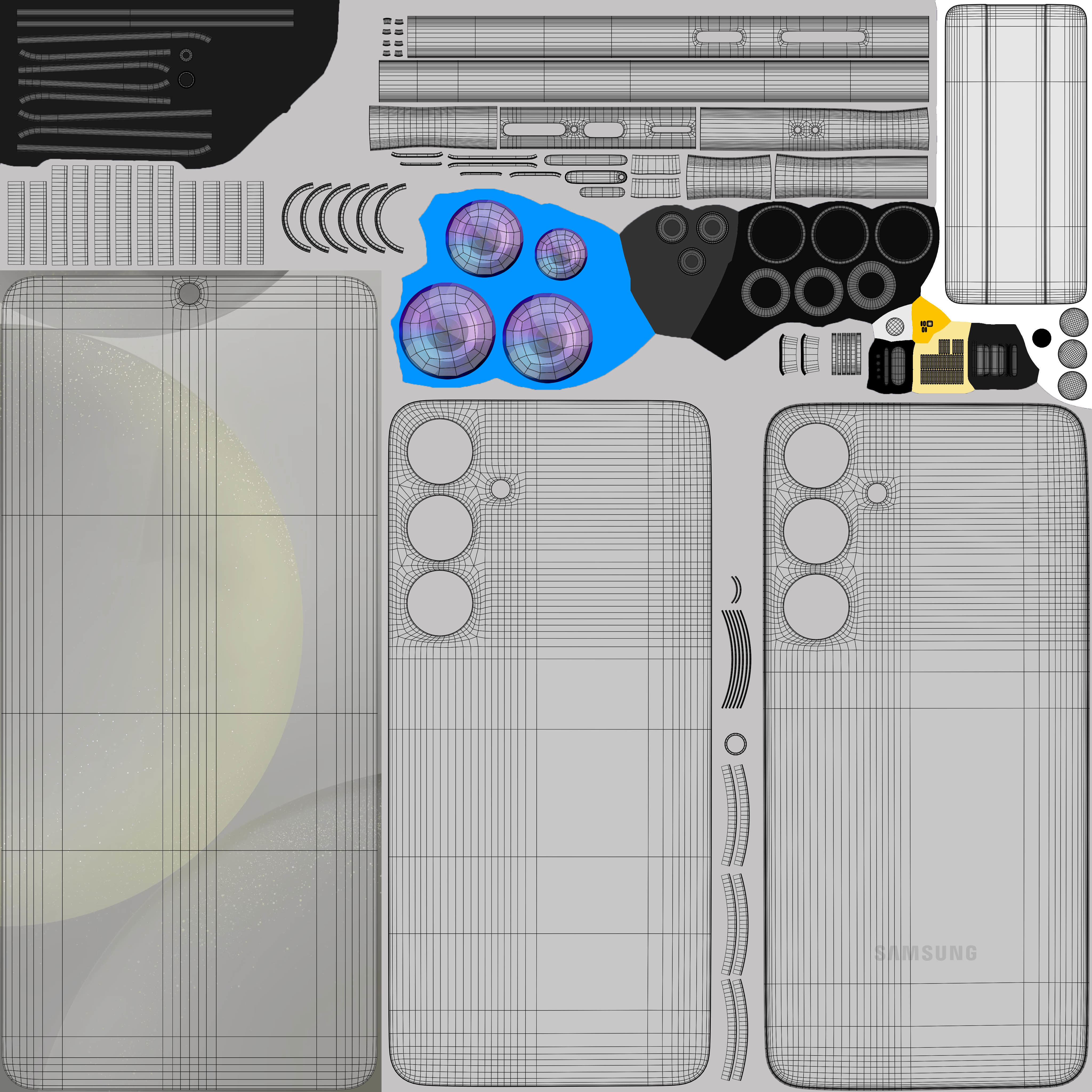 Samsung Galaxy S24 Plus Gray Low-poly 3D model_10