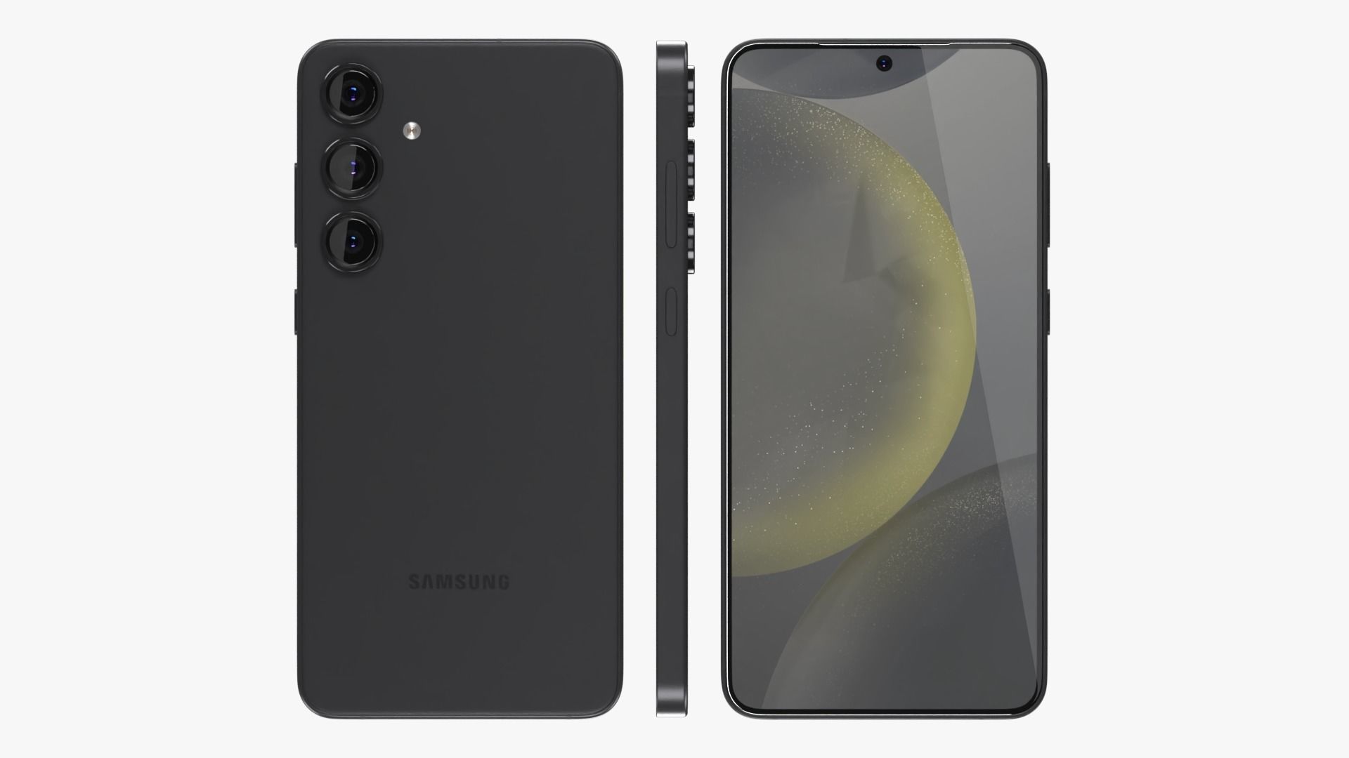 Samsung Galaxy S24 Plus Black Low-poly 3D model_2