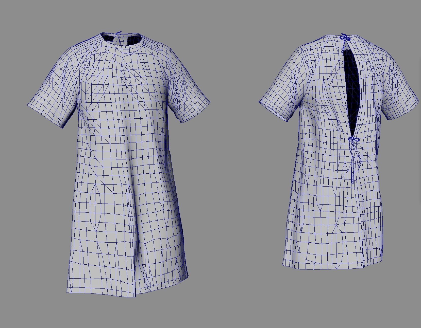 Medica Gospital gown 3D model Low-poly 3D model_10