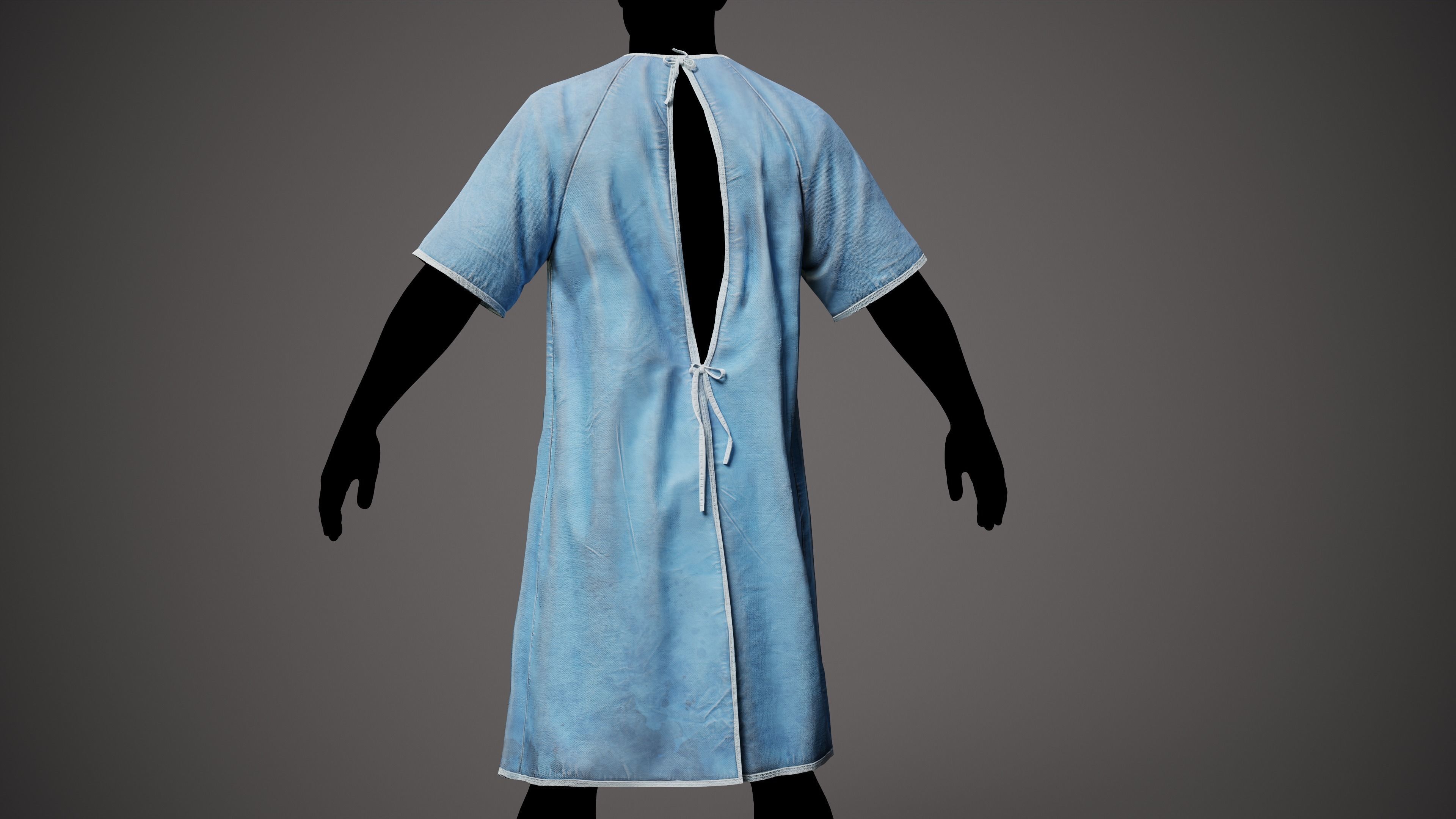 Medica Gospital gown 3D model Low-poly 3D model_8