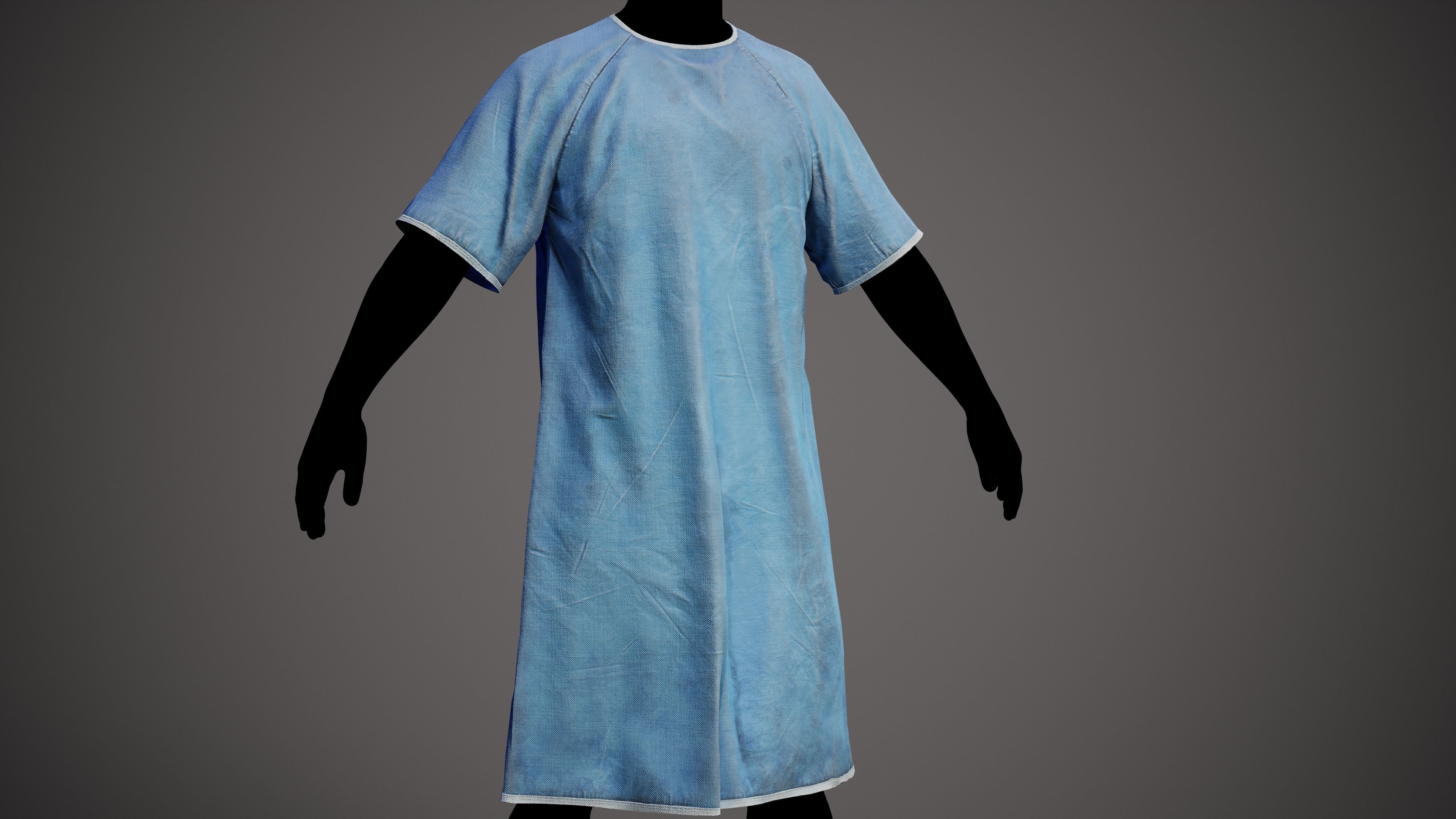 Medica Gospital gown 3D model Low-poly 3D model_7