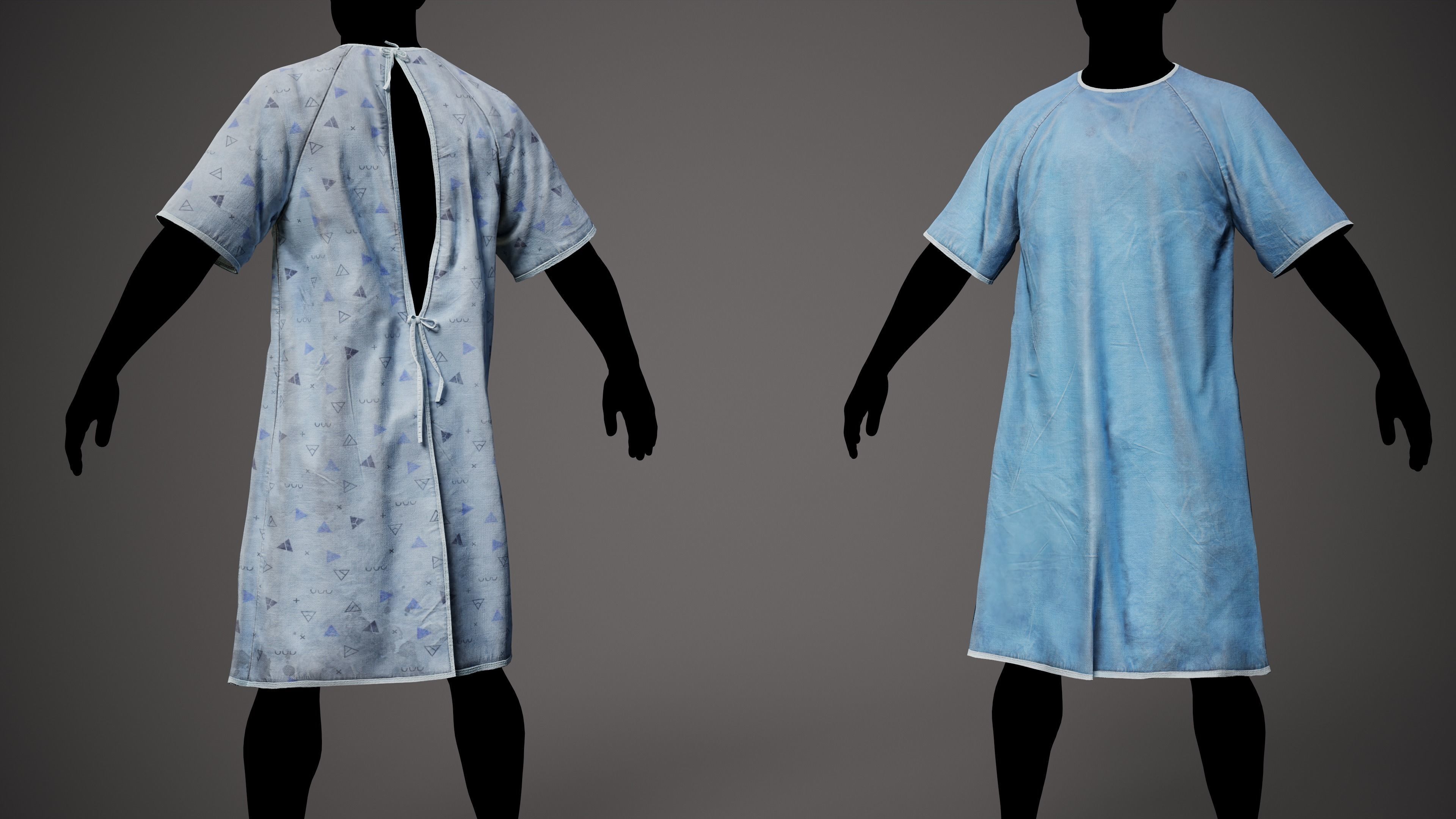 Medica Gospital gown 3D model Low-poly 3D model_6