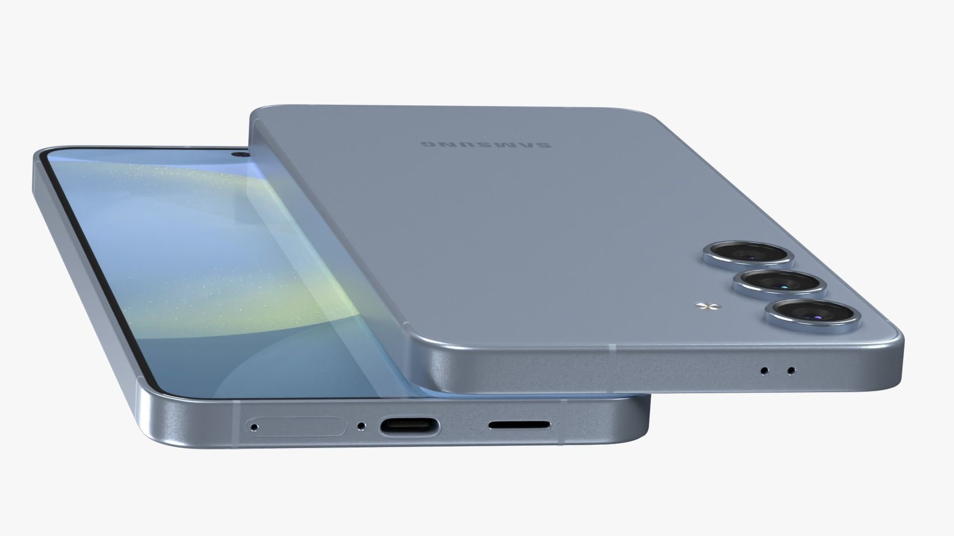 Samsung Galaxy S24 Plus Blue Low-poly 3D model_6