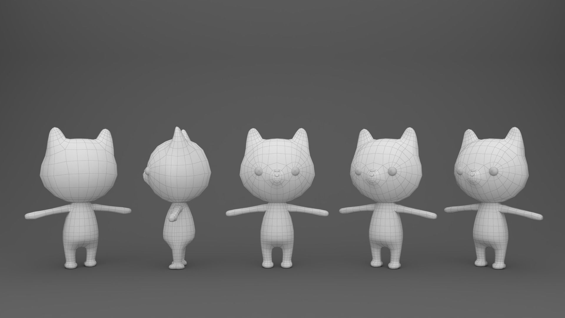 Stylized Wolf Animated v001 Low-poly 3D model_7