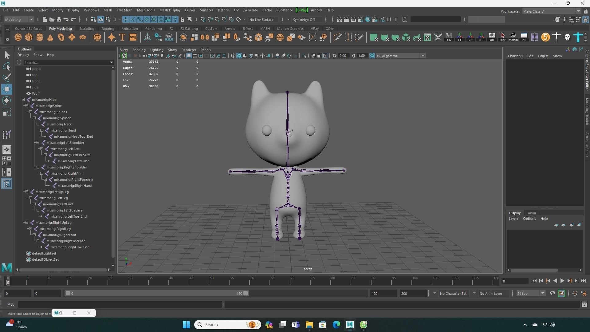 Stylized Wolf Animated v001 Low-poly 3D model_5