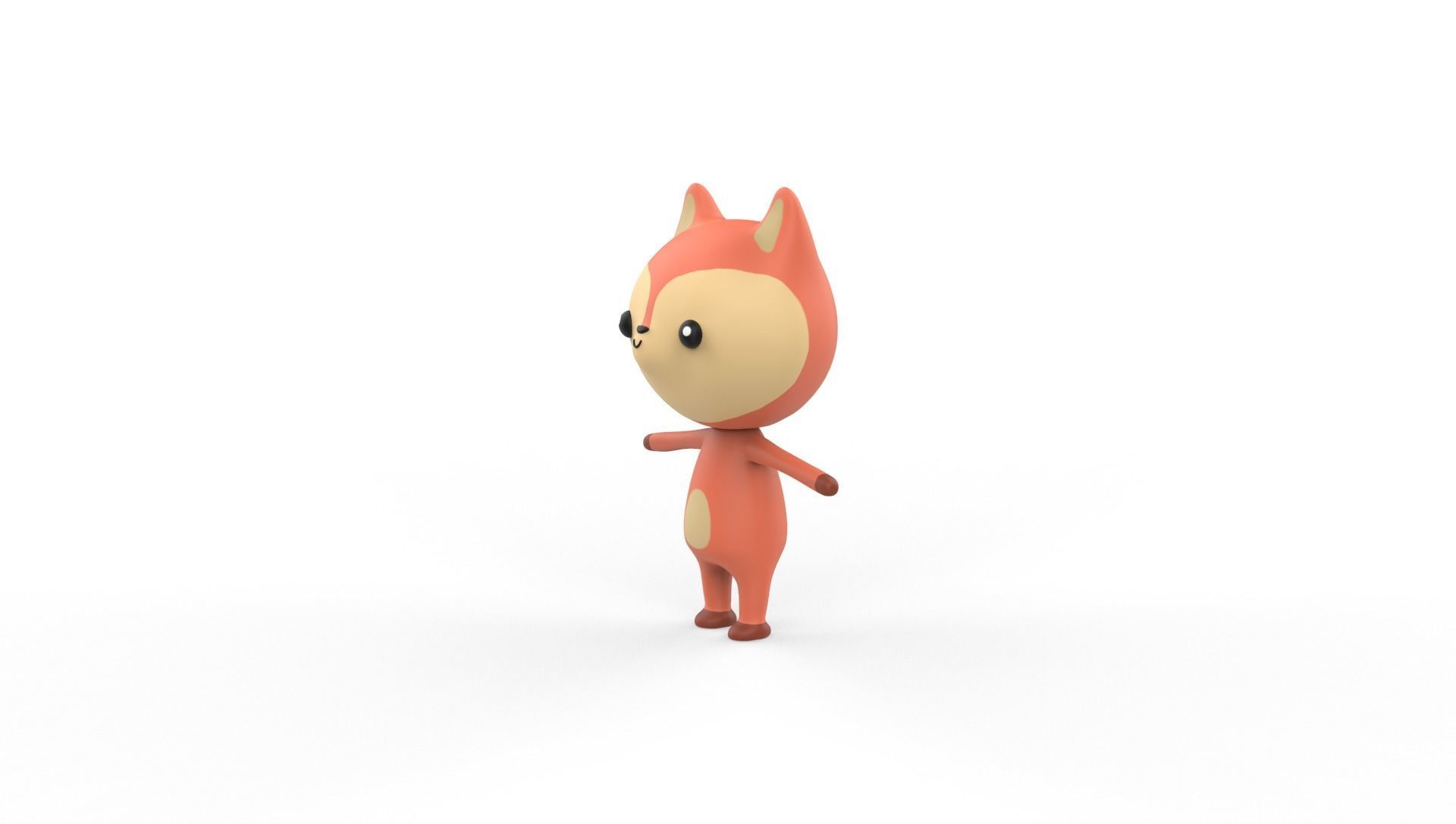 Stylized Wolf Animated v001 Low-poly 3D model_10