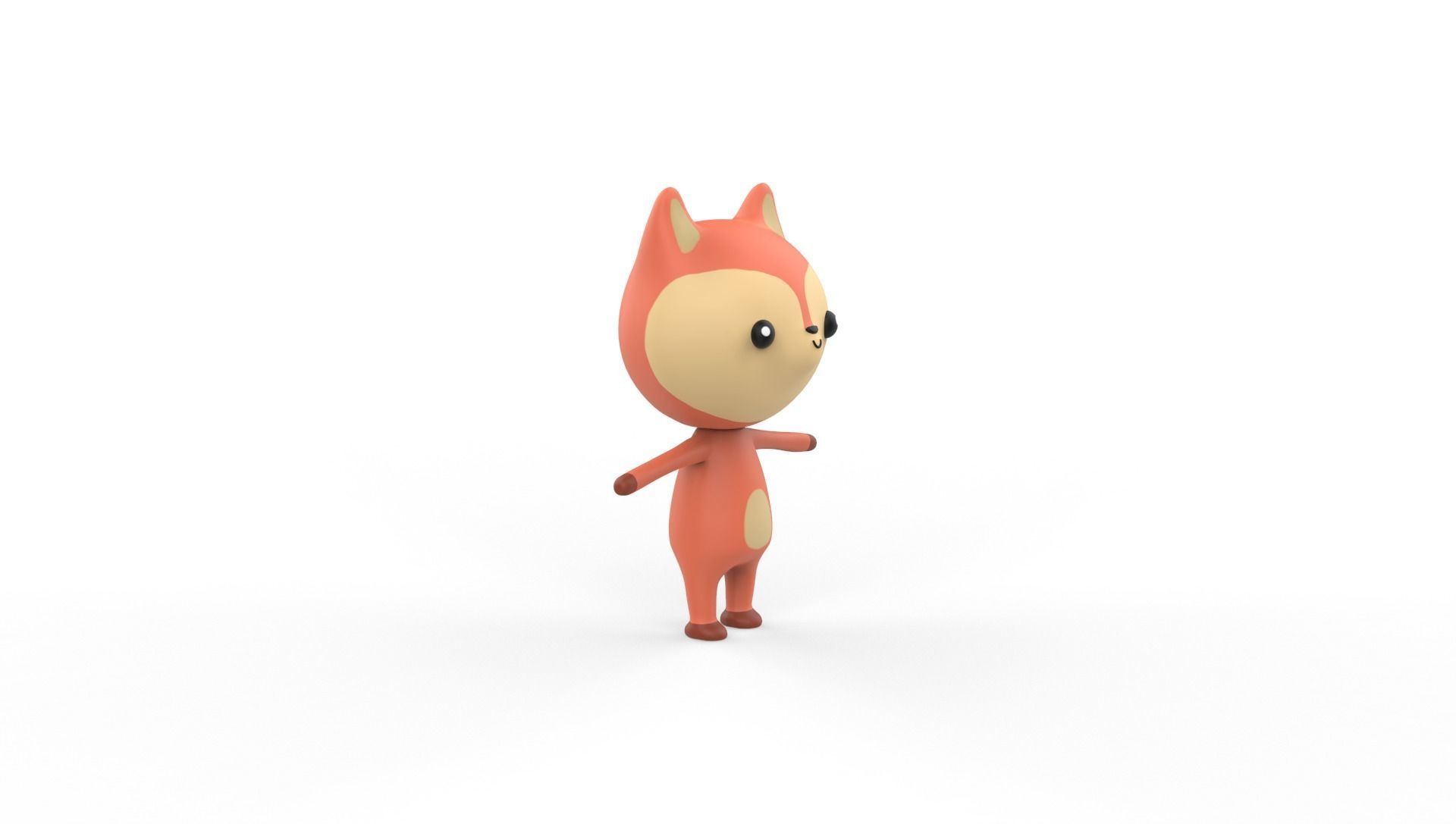 Stylized Wolf Animated v001 Low-poly 3D model_19