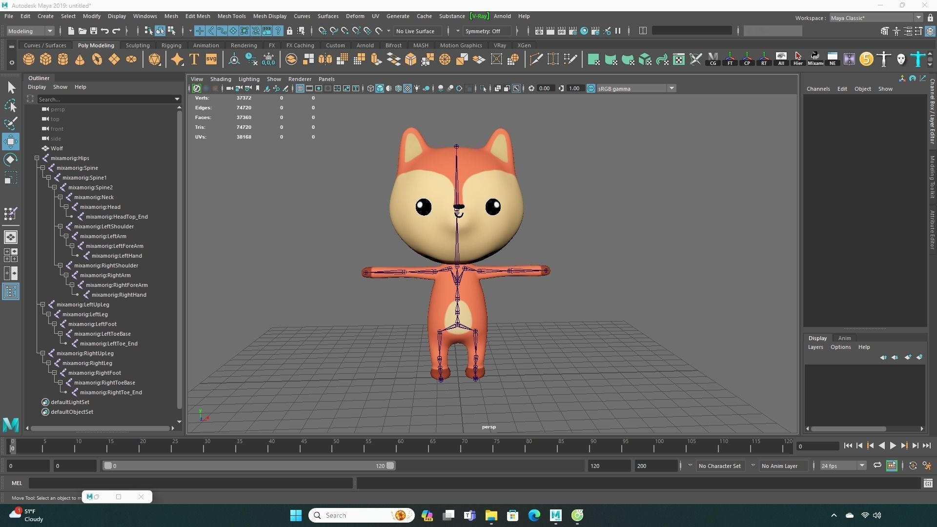 Stylized Wolf Animated v001 Low-poly 3D model_4