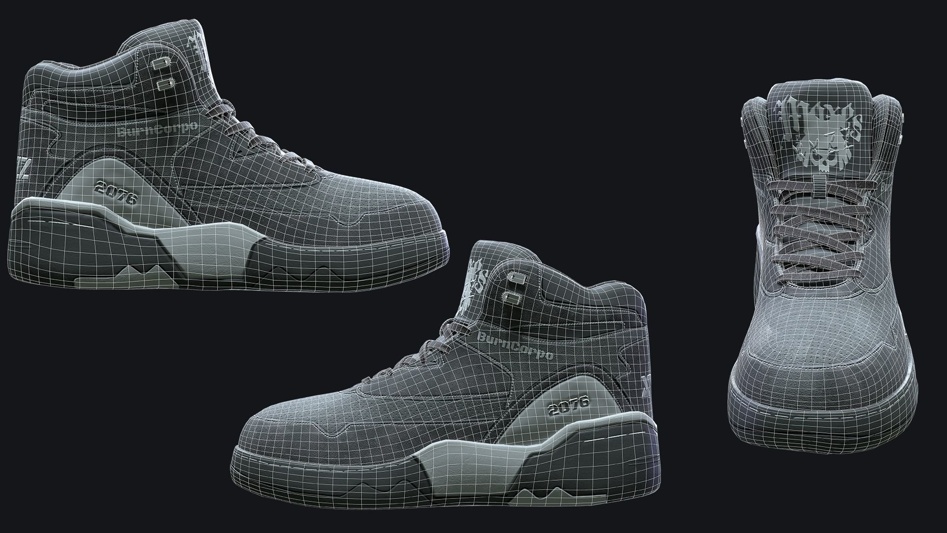 Sneakers - Low Poly   Low-poly 3D model_3