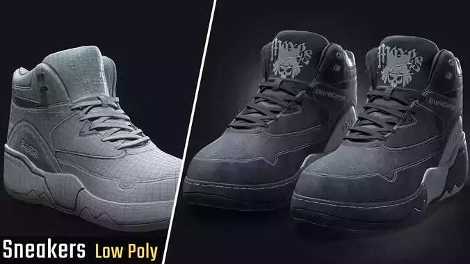 Sneakers - Low Poly   Low-poly 3D model