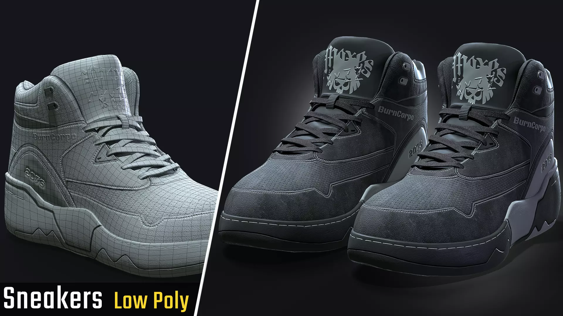 Sneakers - Low Poly   Low-poly 3D model_0