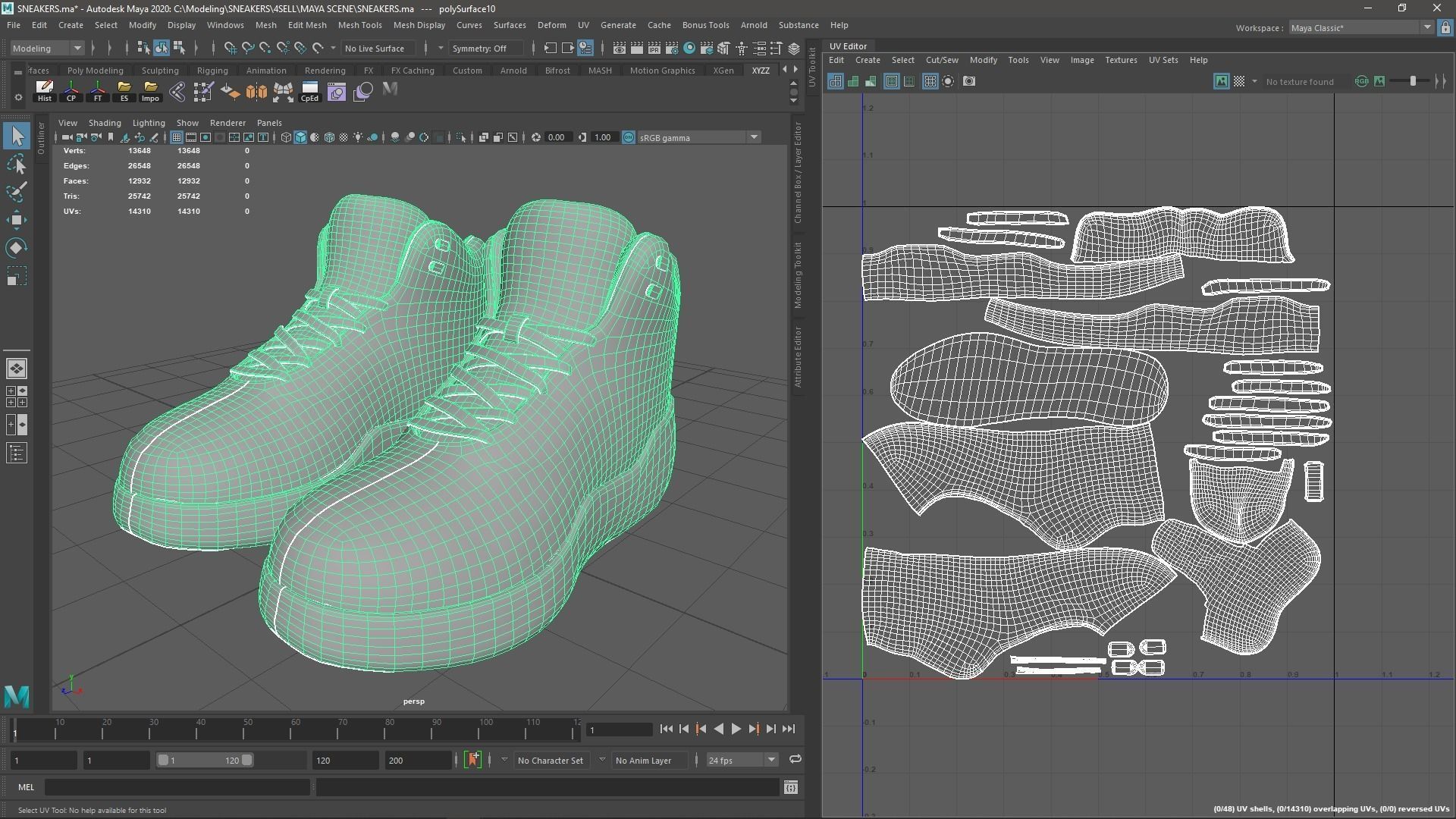 Sneakers - Low Poly   Low-poly 3D model_8