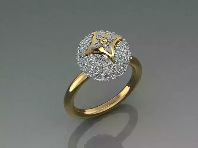 louis vuitton Diamond Ring 3D print model